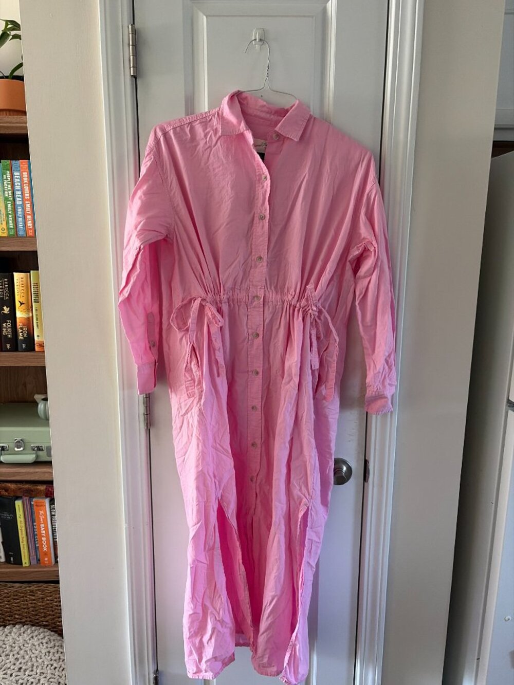 Universal Thread Pink Collared Maxi Dress, Button-Up Shirt Dress, Size XS